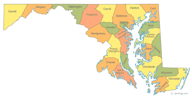 Maryland state outline