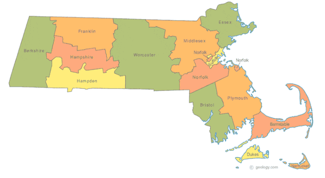Massachusetts state outline