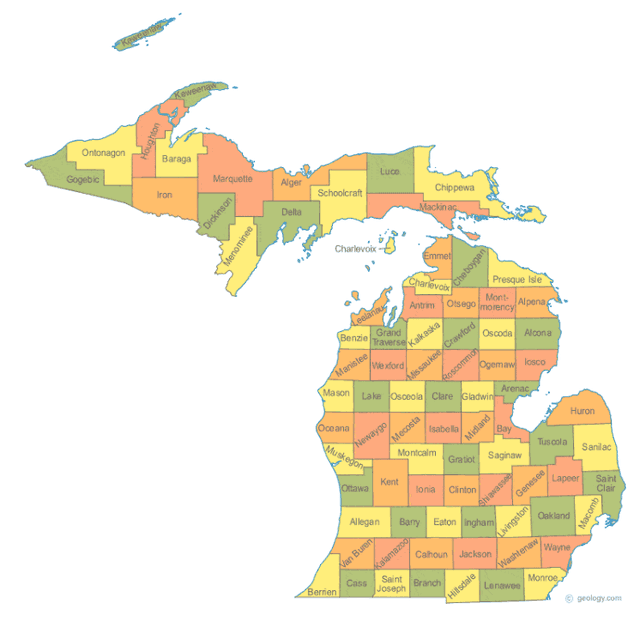 Michigan state outline