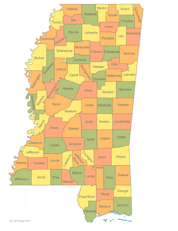 Mississippi state outline