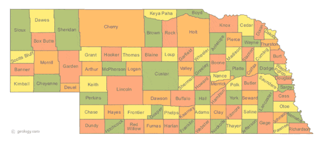 Nebraska state outline