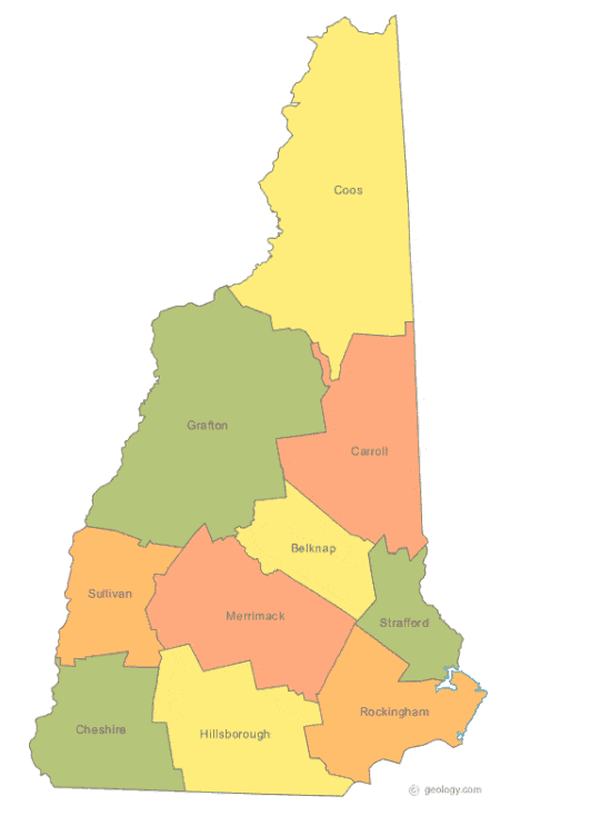 New Hampshire state outline