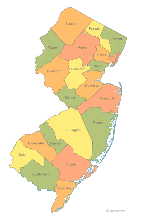 New Jersey state outline