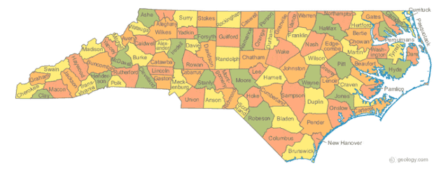 North Carolina state outline