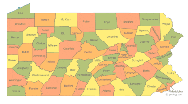 Pennsylvania state outline