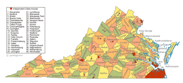 Virginia state outline