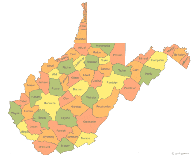 West Virginia state outline